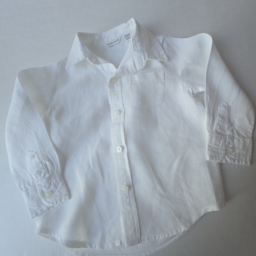 Janie & Jack Boy's White Shirt and Cream Pants Set - Picture 8 of 16